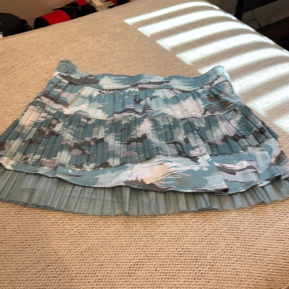 Lucky in Love Blue and Gray Skater Skorts